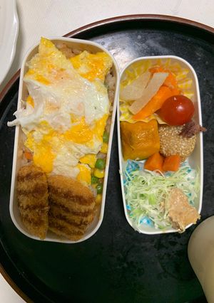 レンジシシリアンライス味オムライス弁当-レシピのメイン写真