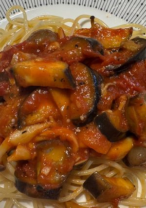 簡単おいしい♪ナスとしめじのトマトパスタ-レシピのメイン写真