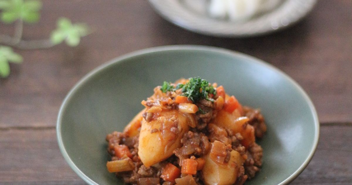 圧力鍋で時短♬挽肉の韓国風肉じゃが by まろんかふぇ 【クックパッド