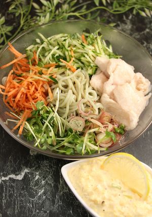 簡単！冷やし麺☆鶏塩レモン　タルタル添え-レシピのメイン写真