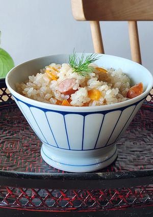 節約!だしパック再利用☆人参炊き込みご飯-レシピのメイン写真