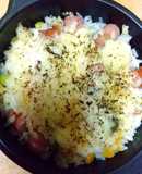 ウインナー炊き込みのチーズグラタン