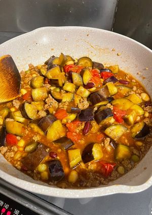 ナスとトマトとサラダ豆のカレー-レシピのメイン写真