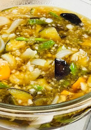 【ズボラ料理】みぞれ夏野菜、そうめんつゆ-レシピのメイン写真