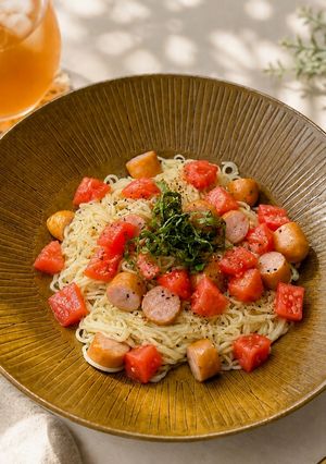 簡単！塩麹&トマトのイタリアンそうめん-レシピのメイン写真