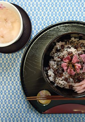 北海道♪春の甘納豆お赤飯🌸桜茶と共に🌸✨-レシピのメイン写真