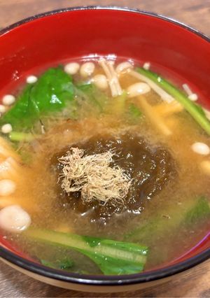えのきとサラダ小松菜の味噌汁-レシピのメイン写真