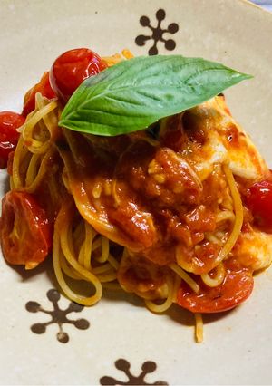 ミニトマトとモッツァレラチーズのパスタ-レシピのメイン写真