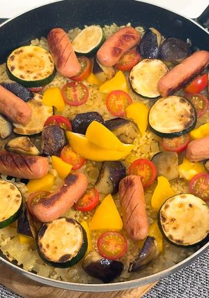 夏野菜とウインナのパエリア-レシピのメイン写真