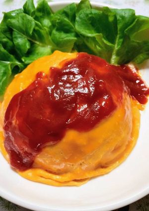 簡単昼食！ひき肉ピーマンのオムライス-レシピのメイン写真
