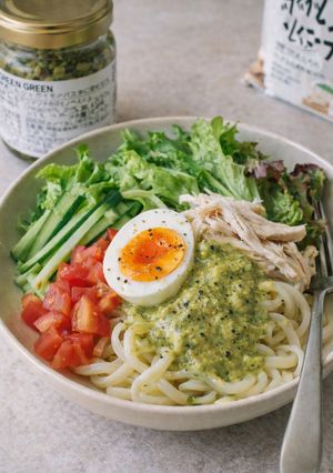 小松菜🥬バーニャのクリーミーサラダうどん-レシピのメイン写真