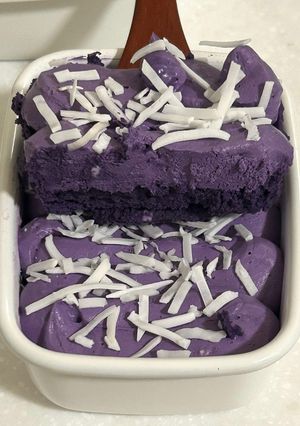 レンジで簡単⭐︎2層のウべチーズケーキ-レシピのメイン写真