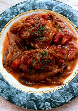 フレンチ鶏もも肉のバスケーズ風-レシピのメイン写真