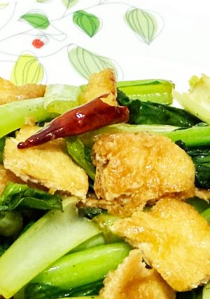 簡単：小松菜と油揚げの炒め物-レシピのメイン写真