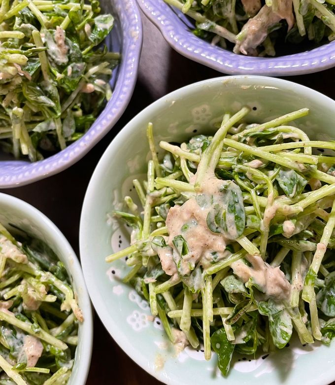 塩分0.43】豆苗のツナマヨサラダ by 減塩ゆりずむ 【クックパッド