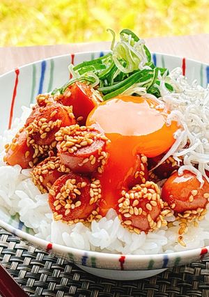 ポキポキウィンナーとしらすのぶっかけ丼-レシピのメイン写真