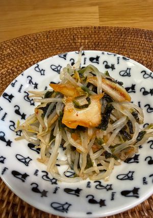 レンチンもやしとキムチの韓国海苔和え-レシピのメイン写真
