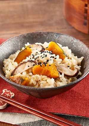 かぼちゃと椎茸の炊き込みご飯-レシピのメイン写真