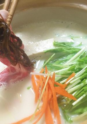 豆乳仕立ての豚もずくしゃぶしゃぶ-レシピのメイン写真