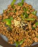 なす・ピーマン・しいたけの赤味噌炒め