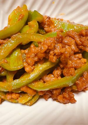 ピリ辛味噌ひき肉ピーマン炒め-レシピのメイン写真