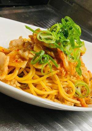 豚バラキムチのパスタ-レシピのメイン写真