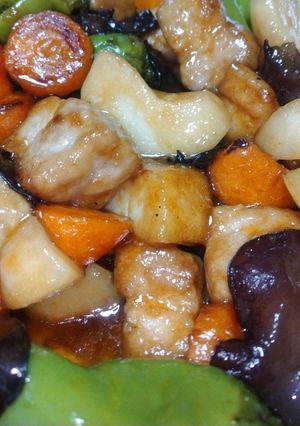 梨と豚バラの酢豚-レシピのメイン写真