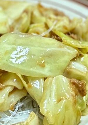 ツナとキャベツだけの回鍋肉を春雨にかけて-レシピのメイン写真