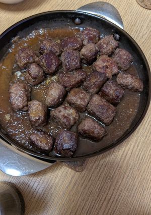 合挽きでジューシー！サイコロステーキ-レシピのメイン写真