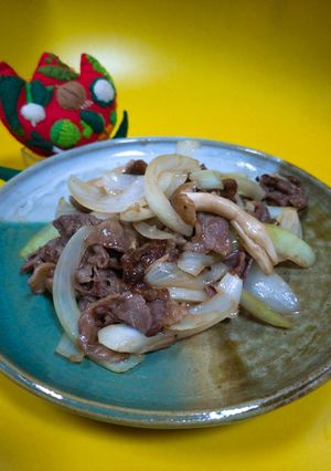 新玉ねぎと牛肉のすき焼き風　-レシピのメイン写真