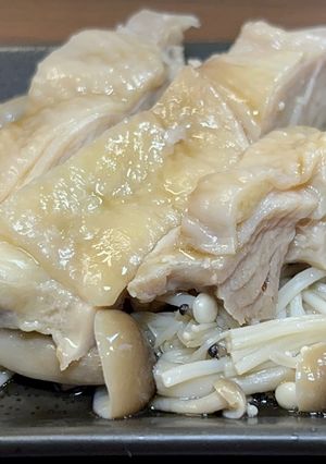 鶏肉ときのこのレンジ蒸し-レシピのメイン写真
