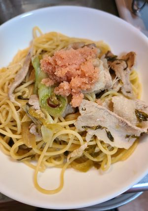 五右衛門再現 明太子と豚と高菜のパスタ-レシピのメイン写真