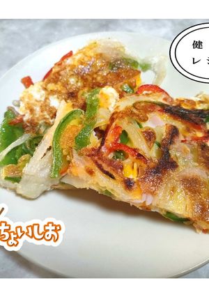 ＜健康レシピ＞チヂミ風ハムエッグ-レシピのメイン写真