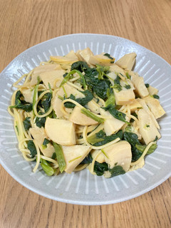 筍とほうれん草の和風パスタ-レシピのメイン写真