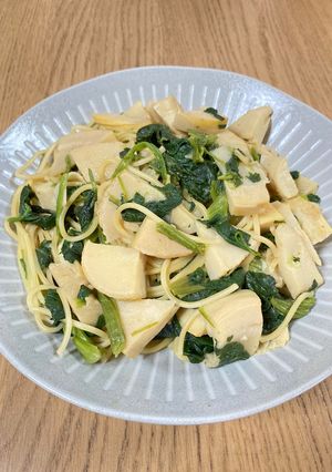筍とほうれん草の和風パスタ-レシピのメイン写真