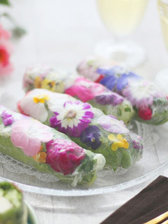 食べられるお花と野菜の生春巻き-レシピのメイン写真
