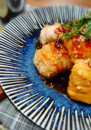 ＊ピリ辛豚肉のクリームチーズ大葉巻き＊-レシピのメイン写真