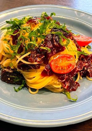 クジラの漬けの冷製パスタ-レシピのメイン写真