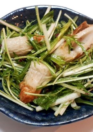 水菜と竹輪のあっさりりんご酢サラダ-レシピのメイン写真
