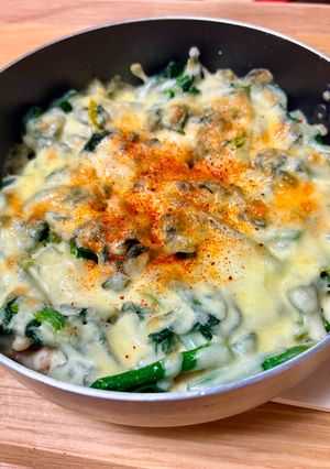 カキとほうれん草のチーズ焼き-レシピのメイン写真