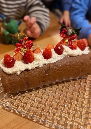 クリスマス バターなしロールケーキ。-レシピのメイン写真