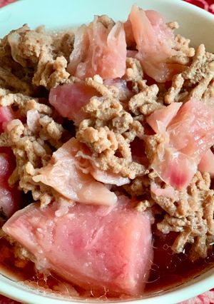 赤かぶと挽き肉の煮物-レシピのメイン写真