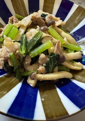 超簡単で美味しい！小松菜と豚肉の炒め物-レシピのメイン写真