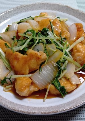 鶏むね肉でジューシーさっぱりポン酢炒め-レシピのメイン写真