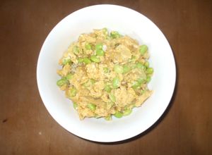 枝豆卵丼♪簡単枝豆の卵とじ丼昼ごはんに-レシピのメイン写真