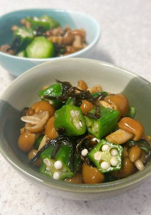 なめことオクラの白だし塩昆布和え-レシピのメイン写真