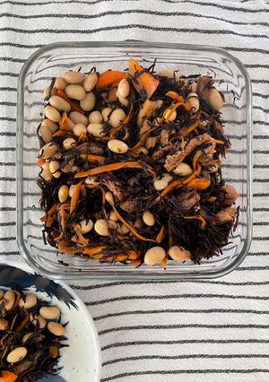 切るのは人参だけ　レンチン　ひじきの煮物-レシピのメイン写真