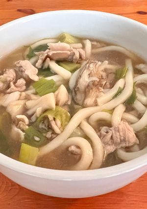 お昼ごはん♡栄養満点♡舞茸豚肉うどん-レシピのメイン写真