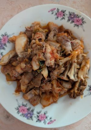 簡単★舞茸と豚こま肉のキムチ炒め-レシピのメイン写真