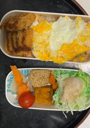 レンジクリームハヤシ味オムライス弁当-レシピのメイン写真